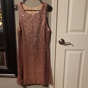Rose gold sequin dress
